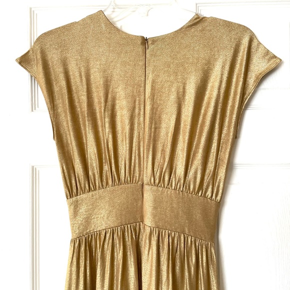Newport News Gold Shimmer Dress. Size XS. - Picture 4 of 7